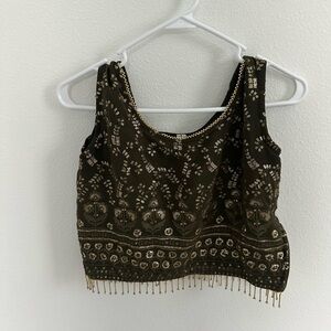 Embellished Green and Gold Women's Lehenga